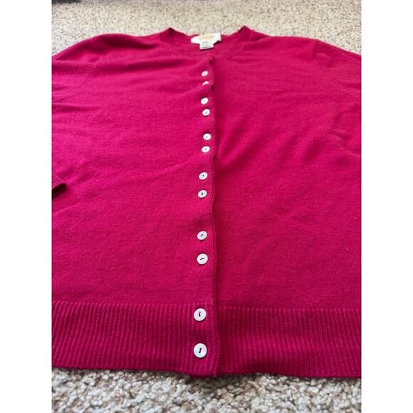 TALBOTS Women's Cardigan Sweater, Size XL, 100% CASHMERE, Hot Pink - Picture 10 of 11